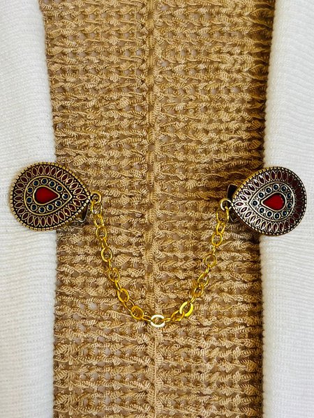 

Ethnic Vintage Color Enamel Brooch Daily Festival Party Wedding Jewelry Shawl Clip, Gunmetal, Women Brooches & Pins