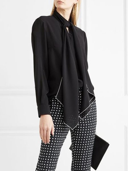 

Plain Urban Regular Fit Long Sleeve Blouse, Black, Blouses and Shirts