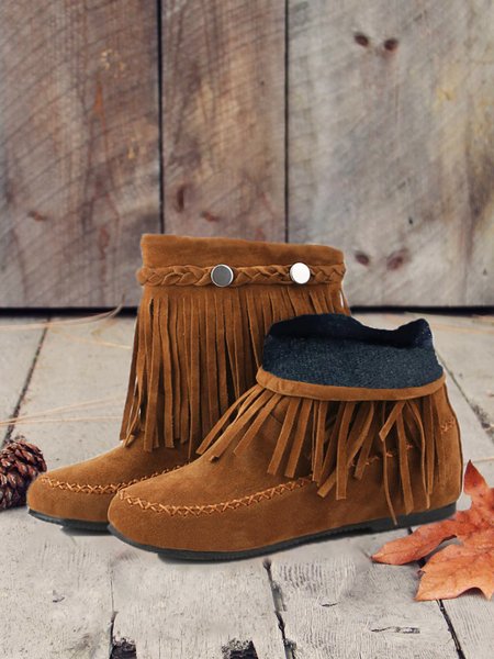 

Plus Size Vintage Faux Suede Moccasin Boots, Brown, Boots