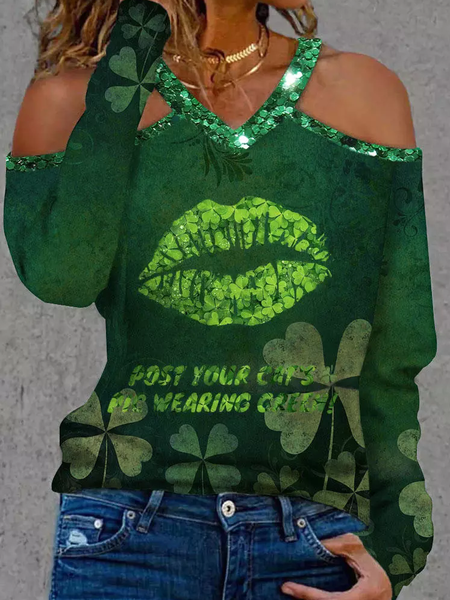 

St. Patrick's Day Loose Leaf Others Top, Green, Tops