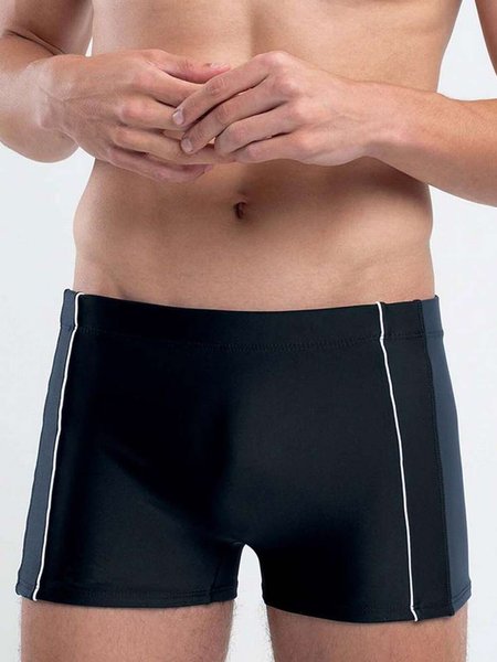 

Casual Plain Swimsuit Bottom, Black, Men's shorts