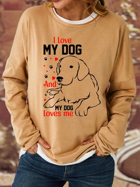 

Lilicloth X Abu I Love My Dog And My Dog Loves Me Women's Sweatshirt, Light brown, Hoodies&Sweatshirts
