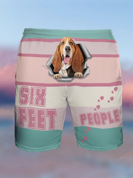 

Casual Animal Printing Swimsuit Bottom, Multicolor, Men's shorts