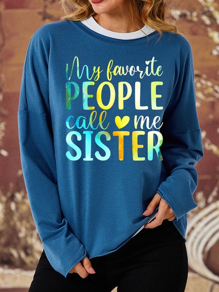 

Lilicloth X Abu My Favorite People Call Me Sister Women's Sweatshirt, Deep blue, Hoodies&Sweatshirts