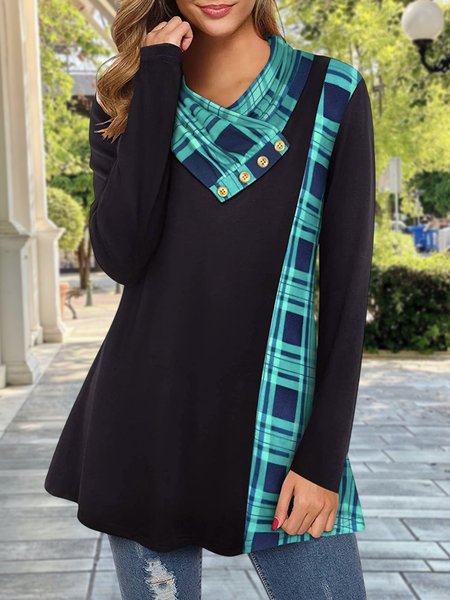 

Loose Color Block Casual T-Shirt, Green, T-Shirts