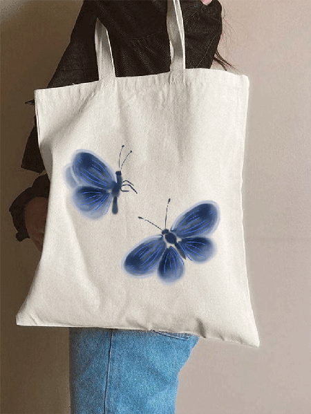 

Butterfly Shopping Tote, White, Bags