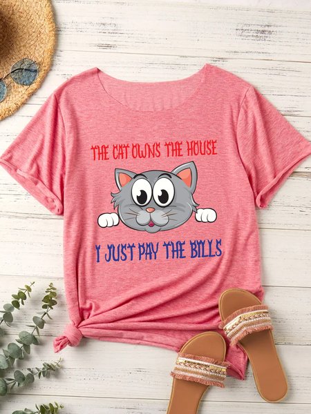 

Lilicloth X Rajib Sheikh The Cats Owns The House I Just Pay The Bills Women's T-Shirt, Pink, T-shirts