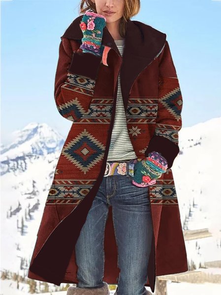 

Casual Long Sleeve Jacket, Wine red, Coats