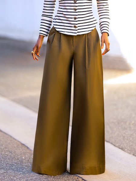 

Daily Plain Elegant Regular Fit Fashion Pants, Coffee, Pants