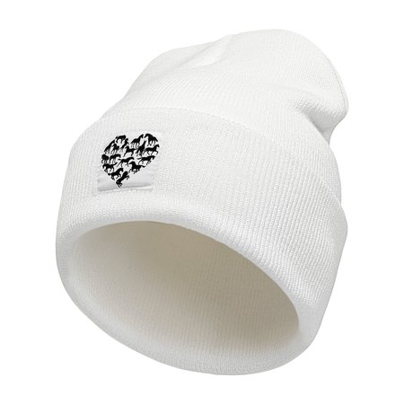 

Heart Valentine's Day Beanie Hat, White, Hats