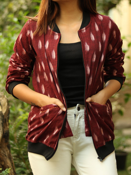 

Loose Casual Polka Dots Jacket, Red, Jackets
