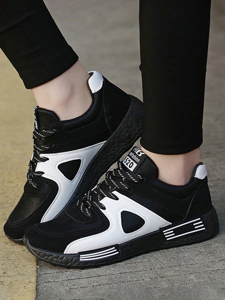 

Trendy Color Contrasting Casual Lightweight Sneakers, Black, Sneakers
