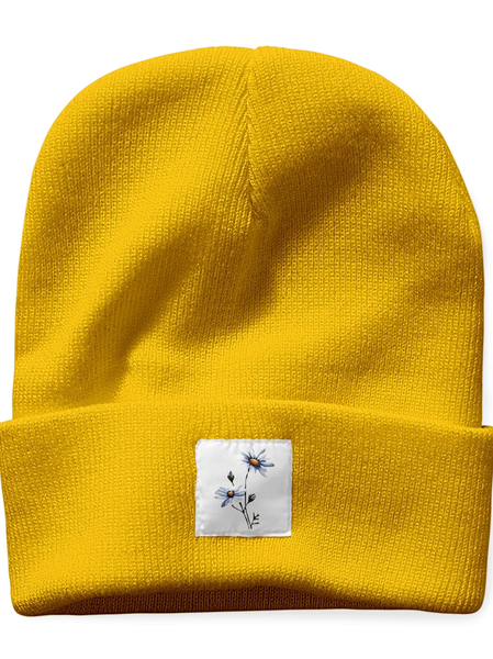 

Casual Floral Beanie Hat, Yellow, Hats