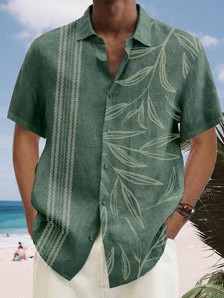 

Plants Short Sleeve Resort Shirt, Green, Men Shirts