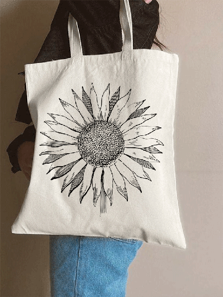 

Sunflower Shopping Tote, White, Bags