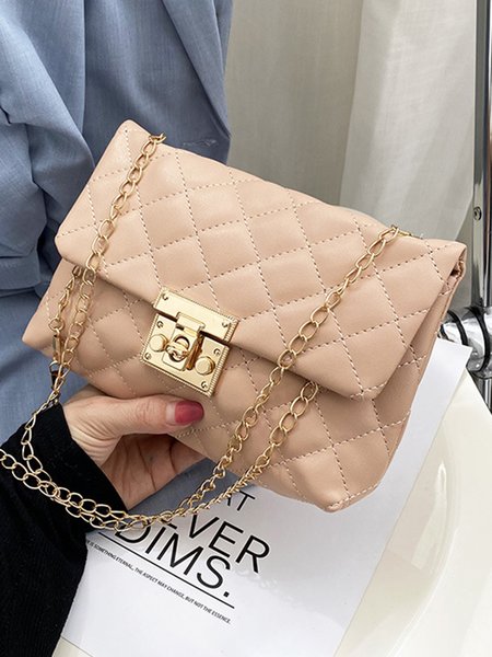 

Rhombus Chain Shoulder Messenger Bag, Nude, Women's Bags