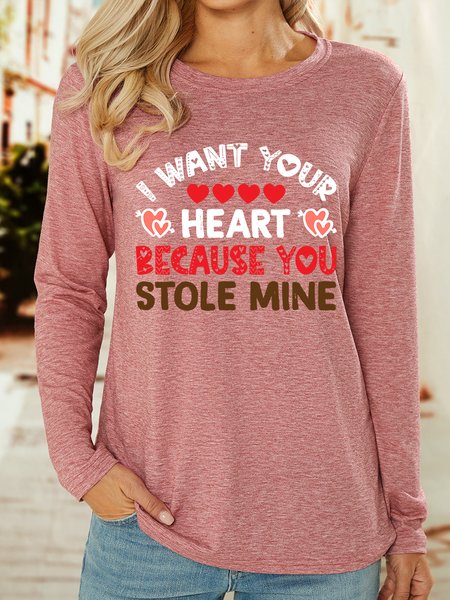 

Lilicloth X Rajib Sheikh I Want Your Heart Because You Stole Mine Women's Long Sleeve T-Shirt, Pink, Shirts & Blouses