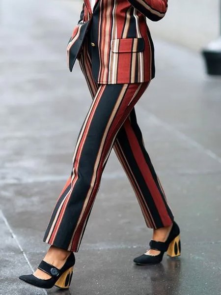 

Urban Regular Fit Striped Fashion Pants, Multicolor, Pants