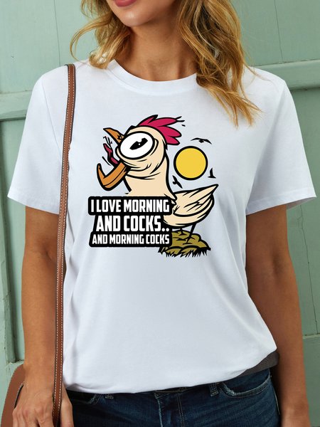 

Lilicloth X Manikvskhan I Love Morning And Cocks And Morning Cocks Women's T-Shirt, White, T-shirts