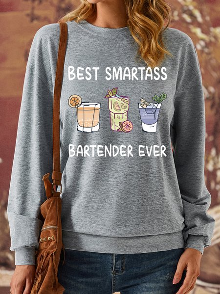 

Lilicloth X Jessanjony Best Smartass Bartender Ever Women‘s Sweatshirt, Gray, Hoodies&Sweatshirts