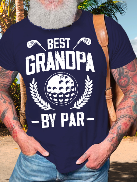 

Men’s Best Grandpa By Par Golf Cotton Casual T-Shirt, Deep blue, T-shirts