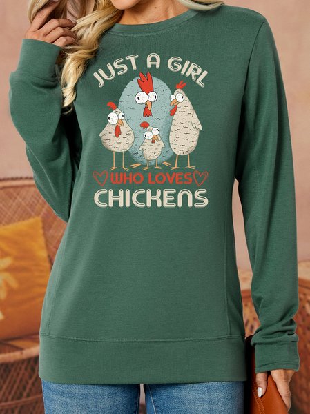 

Lilicloth X Manikvskhan Just A Girl Who Loves Chicken Women's Sweatshirt, Green, Hoodies&Sweatshirts
