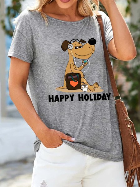 

Lilicloth X Manikvskhan Happy Holiday Women's T-Shirt, Gray, T-shirts