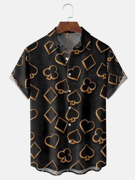 

Paramount Poker Chest Pocket Short Sleeve Shirt, Black, Men Shirts
