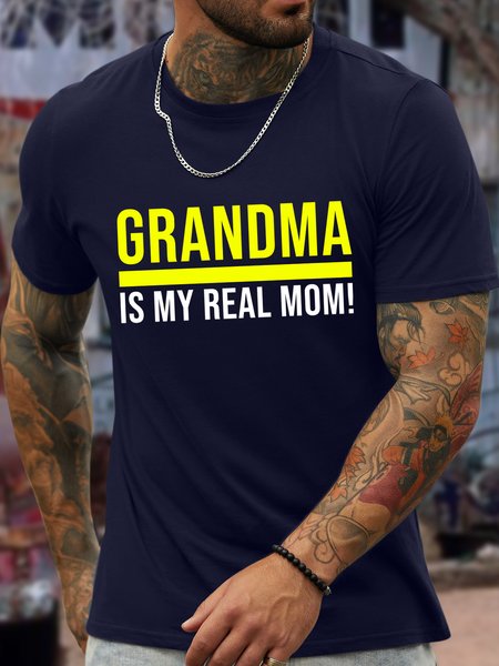 

Lilicloth X Zahra Grandma Is My Real Mom Men's T-Shirt, Purplish blue, T-shirts