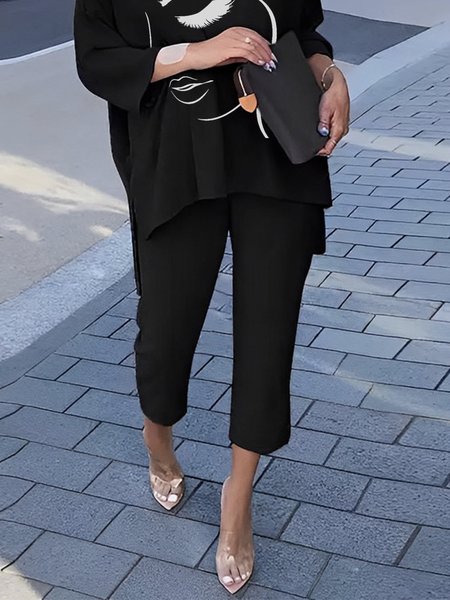 

Plain Urban Regular Fit Fashion Pants, Black, Pants