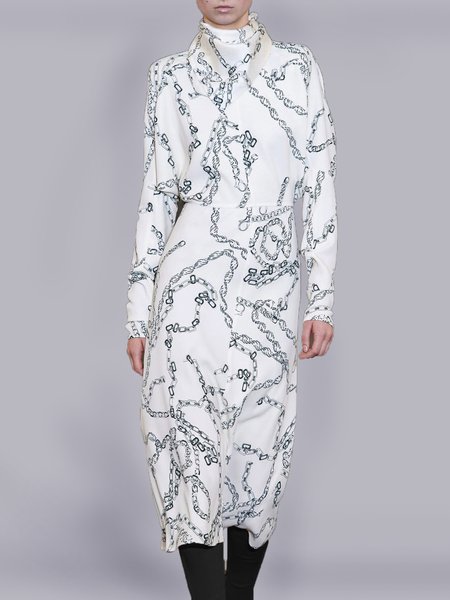 

Others Regular Fit Elegant Abstract Dress, White, Midi Dresses