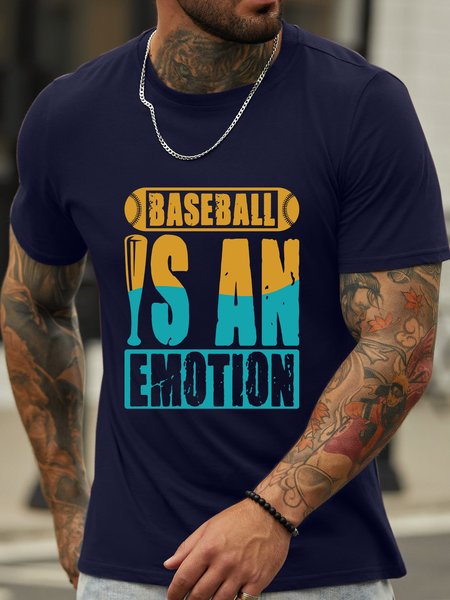 

Lilicloth X Jessanjony Baseball Is An Emotion Men's Crew Neck T-Shirt, Purplish blue, T-shirts