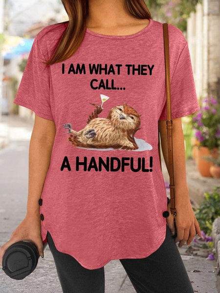 

Lilicloth X Jennifer J I Am What They Call A Handful Women's T-Shirt, Pink, T-shirts