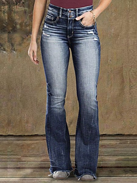 

Denim Loose Casual Ombre Jeans, Blue, Jeans
