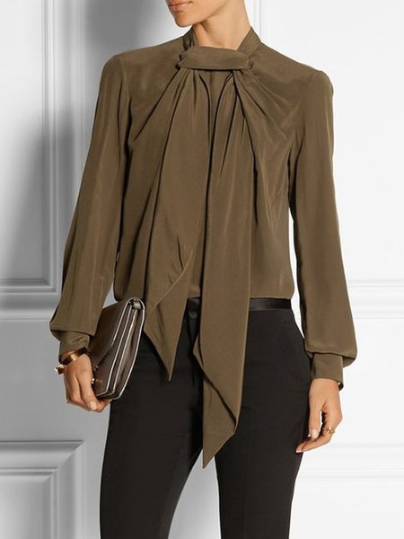 

Urban Loose Plain Work Blouse, As picture, Blouses and Shirts