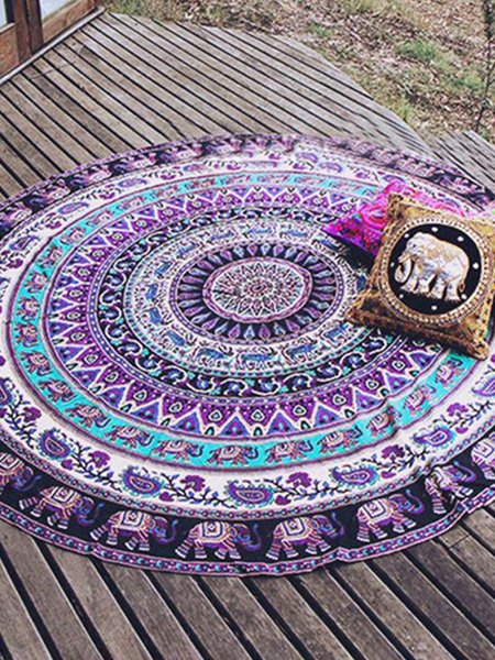 

Round sun protection shawl beach towel, Purple, swimwear>>Beach Accessories