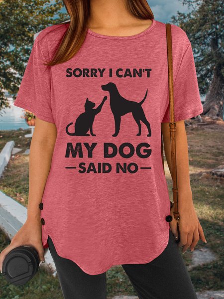 

Lilicloth X Rajib Sheikh Sorry I Can't My Dog Said No Women's T-Shirt, Pink, T-shirts