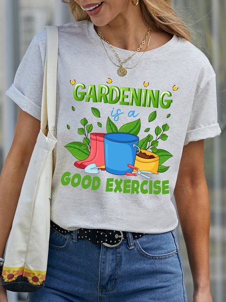 

Lilicloth X Manikvskhan Gardening Is A Good Exercise Women's T-Shirt, White, T-shirts