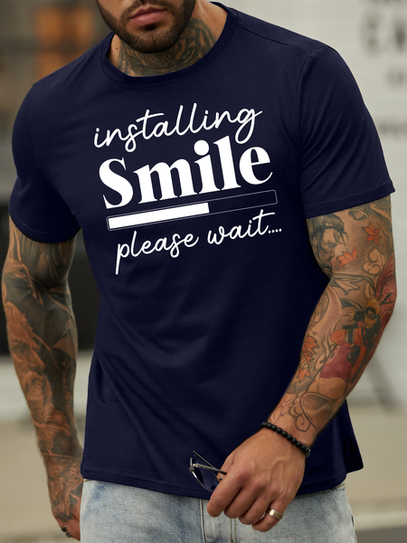 

Lilicloth X Manikvskhan Installing Smile Please Wait Men's T-Shirt, Deep blue, T-shirts