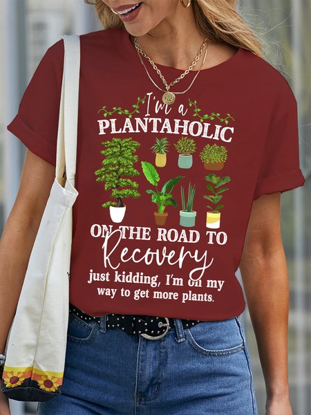 

Lilicloth X Manikvskhan I’m A Plantaholic On The Road To Recovery Women's T-Shirt, Red, T-shirts