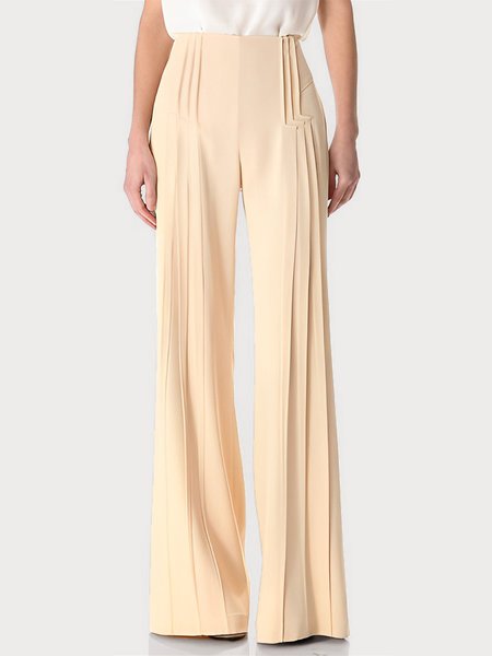 

Elegant Regular Fit Plain Fashion Pants, Apricot, Pants