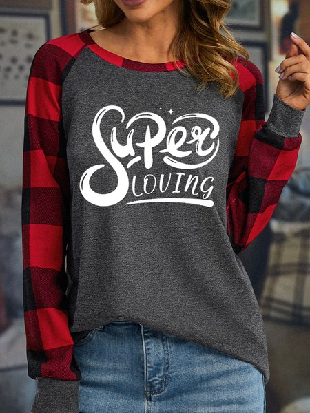 

Lilicloth X Zahra Super Loving Women's Long Sleeve Buffalo Plaid T-Shirt, Gray, Long sleeves