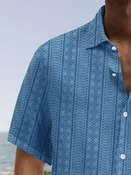 Striped Short Sleeve Casual Shirt SHORT SLEEVE SHIRTS