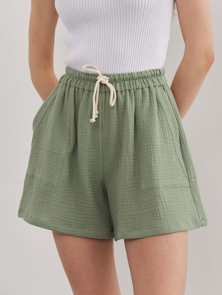 

Cotton And Linen Plain Casual Regular Fit Casual Pants, Green, Shorts