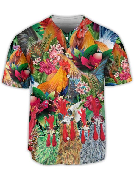 

Rooster Short Sleeve Baseball Shirt, Red, Baseball Shirts