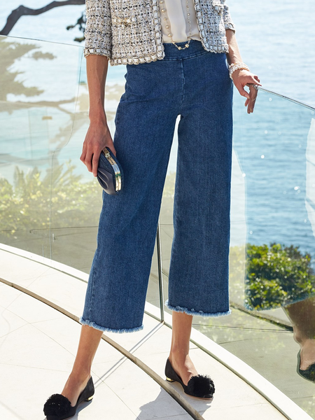 

Plain Denim Regular Fit Casual Jeans, Blue, Pants