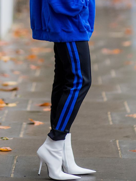 

Elegant Geometric Regular Fit Casual Pants, Black, Pants