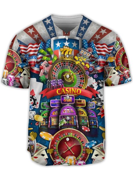 

Casino Short Sleeve Baseball Shirt, Blue, Baseball Shirts