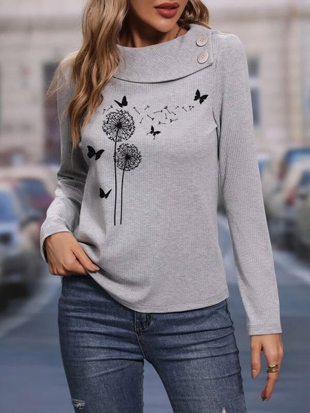 

Casual Dandelion Others Top, Gray, Tops