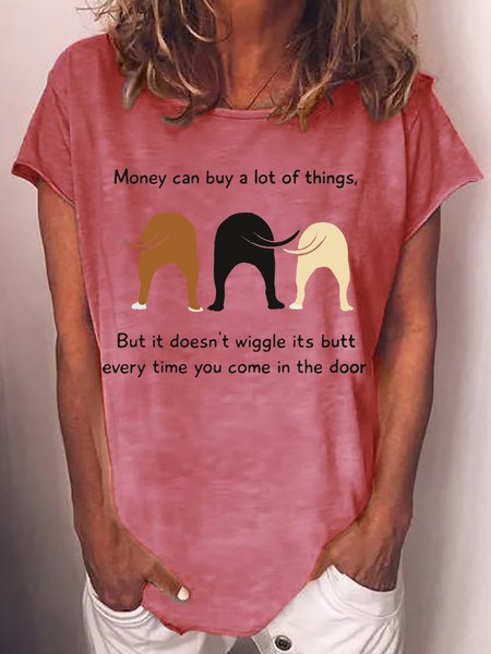 Women's Wiggle Butt Casual T-Shirt, Red, T-shirts